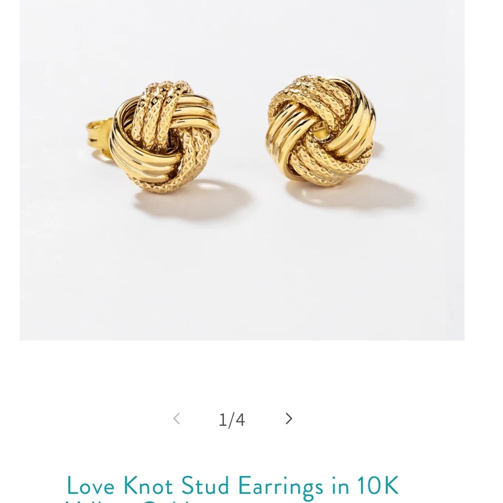 Gold Love Knot Stud Earrings